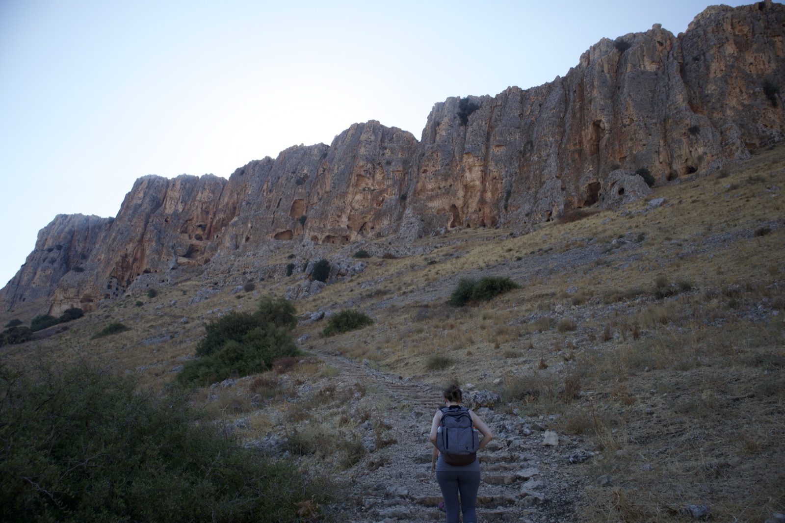Hiking toward Mount Arbel